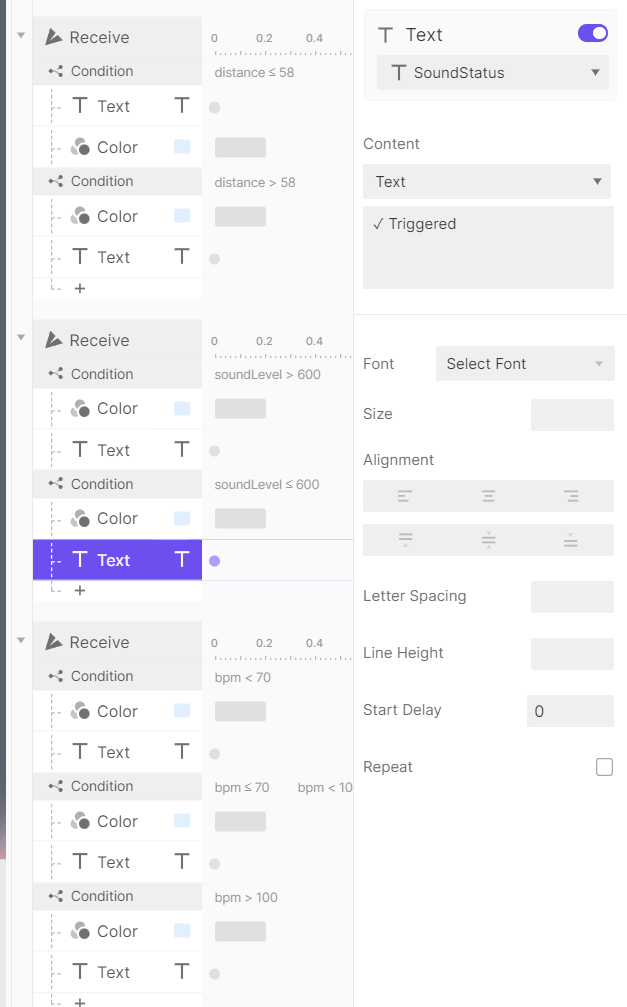 Before the second test, I added a PENDING check to visually detect whether the PROTOPIE was connected to ANDRINUO.